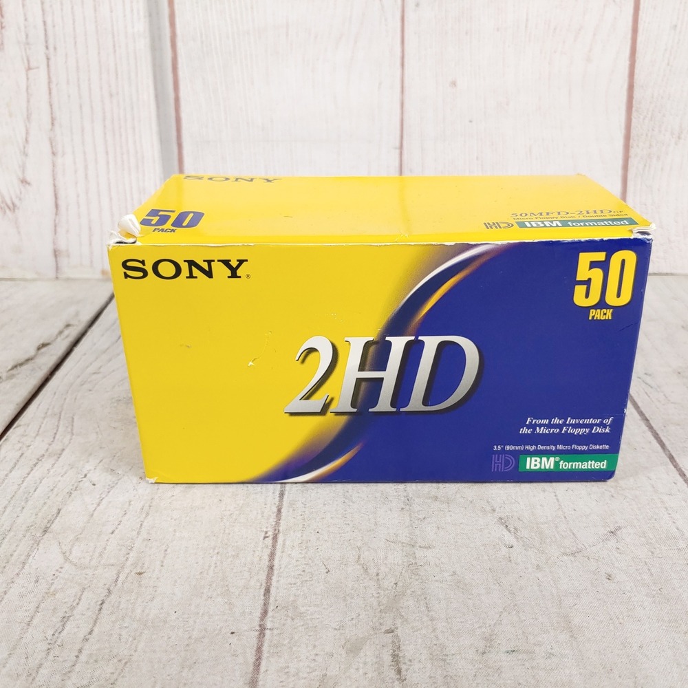 Sony 50MFD-2HD 3.5in Micro Floppy Disks 50 Pack IBM Formatted 1.44MB New